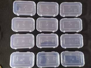Fabowlous Small Containers Boxes 100 ml (Pack of 12), Transparent Storage Box (White) Storage Box