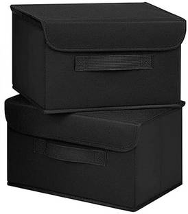 QUAIL Non Woven Foldable Large Storage Box with Lid and Handle Wardrobe for Toys,Cloth Storage Box