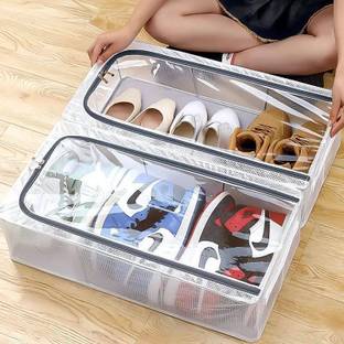 DebRifo 1 TRANSPARENT PVC SHOE STORAGE BOX TRANSPARENT PVC SHOE STORAGE BOX