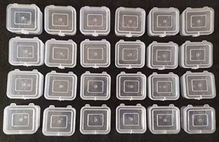 Shivarth Small Plastic Boxes Lock lid Mini Clear Beads Storage Containers 24pcs Storage Box