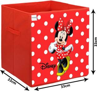 HOMESTIC Disney Minnie Print Foldable Large Size Storage Cube Toy (Red) Storage Box
