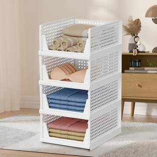 KUBER INDUSTRIES Plastic Wardrobe Organizer for Almirah|Large| Storage Box