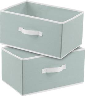 Craficial Multipurpose Rectangular Foldable Storage,Cloth Organizer with Handle(Pack of 2) Storage Box
