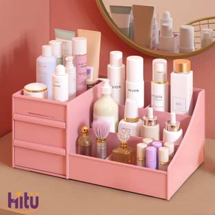 hitu Cosmetic Organizer Box Drawers Storage Plastic Stationary Box Storage Box