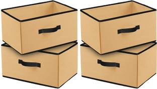 Craft Bazar Rectangular Organizer with Side Handle for ToyClothesBooks(Pack of 4) Storage Box
