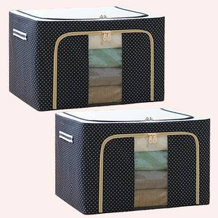 MOOZICO 66L Backpack Storage Box for Clothe Saree Cover Garment Bag Organizer(PACK OF 2) Clothe Space Saver Organizer Vanity Box