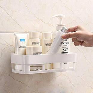 NIPAN Plastic Kitchen Hanging Storage Adhesive Rectangular Box Waterproof Shelves Plastic Wall Shelf