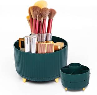 ALWAFLI Desk Pencil Pen Holder, 5 Slots 360 Degree Rotating Pencil Pen Organizers for Desk, Desktop Storage Stationery Supplies Organizer Vanity Box