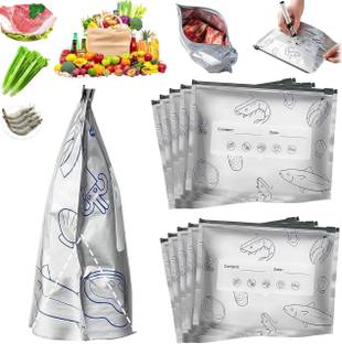 Brijvila Reusable Resealable Aluminum Foil Food Bags - Airtight Leakproof Ziplock Aluminium Storage Pouch