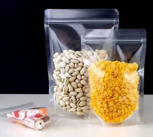 ZYGOMA Standup Pouch For Food Storage, 6X9 Inch Size, 250 GM Capacity, Transparent Plastic Storage Pouch