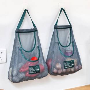 KUNYA Reusable Mesh Bags for Fruit and Vegetable Hanging Storage Bag Polyester, Cotton Storage Pouch