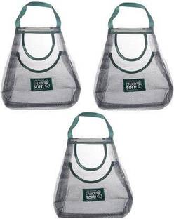 KUNYA Reusable Mesh Bags for Fruit and Vegetable Hanging Net Storage Bag Pack 3 Polyester, Cotton Storage Pouch