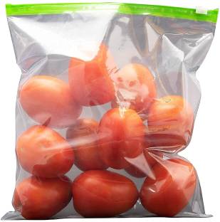 Pristu 15 Pcs Ziplock Pouch Vegetable Bag for Fridge Food Cover, Reusable- Plastic Storage Pouch