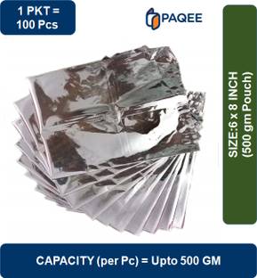 PAQEE Multi-Purpose Storage Pouches - Food, Biryani, Grocery (Capacity-500 Gm) Aluminium Storage Pouch