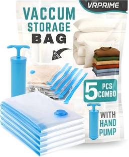 VRPRIME Vacuum Compression Bags with Free Pump | Save Space for Clothes, Blankets, Travel Storage Vacuum Bags