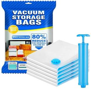 Heinriched Space saver Travel Storage , High Volume Storage Vacuum Bags (Pack of 6) Travel Storage Vacuum Bags, Hanging Storage Vacuum Bags