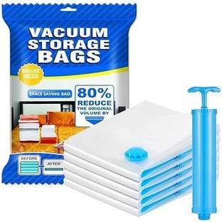 Flipkart SmartBuy Reusable Vacuum Storage Bags Travel Storage Vacuum Bags (Pack of 5) Travel Travel Storage Vacuum Bags, High Volume Storage Vacuum Bags
