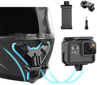 bediwell Helmet Chin Mount with Mobile Holder, Motorcycle Helmet Strap with GoPro Hero Strap