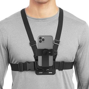HOJI Mobile Phone Chest Mount Strap Holder Helmet Mount for Action Camera DSLR Strap