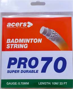 acers BadmintonRacketString_Pro70_SuperDurable 0.7 Badminton String - 10 m