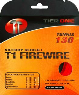 Tier One Sports Firewire for Explosive Power & Spin 16g Set 1.3 Tennis String - 12.2 m