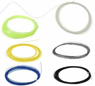 Swikaar High Resilience Badminton String, Size- 0.69MM, 10M (Pack of 6) BS7 0.69 Badminton String - 10 m