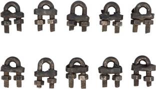 Delcot Wire Rope Clamp 6mm (Set of 10 nos) Wire Rope Clips Mild Steel, Black Colour 6 Badminton String - 1.4 inch
