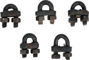 Delcot Wire Rope Clamps 10 mm ( Set of 5 ) Heavy Duty Black Finish Strong and Durable 10 Badminton String - 1.8 inch