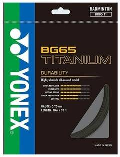YONEX BG65 Titanium Black 0.7 Badminton String - 10 m
