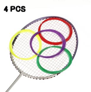 Red Champion Badminton Racket String (Wire) Pack of 4 Multi Color 0.7 Badminton String - 10.3 m