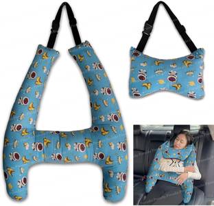 Pseudo H-Shape Car Headrest Pillow for Kids, Toddler Travel Pillow for Long Travel Stroller Pram Pad