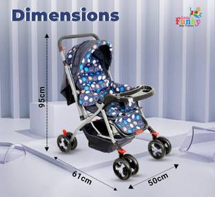 Little Funky Adjustable backrest, 360° Swivel Wheel , Reversible Handlebar Feeding Tray Pram Stroller
