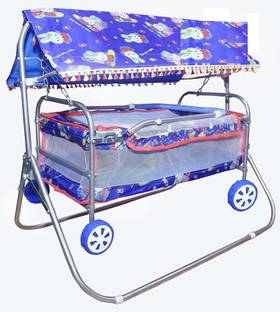 CHUNKY'S Baby Cradle with Swing, Jhula Palna for New Born Babies Foldable Jogging Stroller