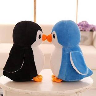 Gking Combo Soft Toy Penguin for Kids | Soft Cute Plush Animal Toy Color Blue & Black  - 25 cm