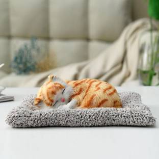 Bogenlite Sleeping Cat Plush Toy with Press Simulation Sound  - 25 cm