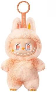 CRAZYABBS Labubu Doll Original Soft Orange Unique Design Cute Doll Keychain  - 17 mm