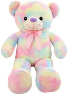 Playgenius Soft Toy Standing Rainbow Teddy Bear Plush Toy Gift for Girls  - 40 cm
