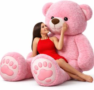 vtb retail stuffed toys 4 feet pink teddy bear / high quality / love teddy For girls valentine & Anniversary gift / cute and soft teddy bear -122 cm (Pink)  - 48 inch