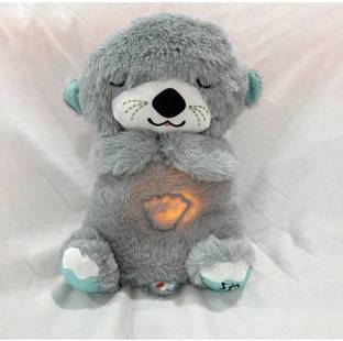 RQPFAB Sound and Light Soothing Sleep Otter Baby Put to Sleep Music Breathing TeddyBear
