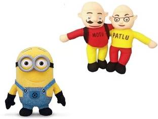 sai ji Minion Soft Toy with Motu Patlu Combo Stuffed Plush for Kids  - 30 cm