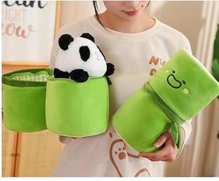 ASJS Bamboo Panda Stuffed Panda Toys, Soft Panda in Bamboo, Plushies Doll Toy Gifts  - 10 cm
