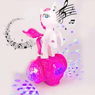 mega star 5D Unicorn Stunt Tricycle Toy Lights and Sound Electric Car Model Toy  - 8 mm