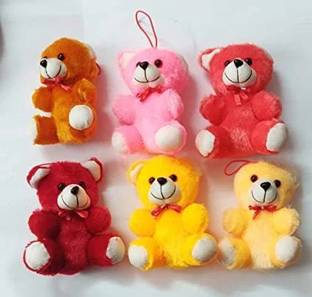 MGT CREATION NGT CREATION mini teddy bear soft toy set of 6 multi-color (6 inch)  - 3 cm