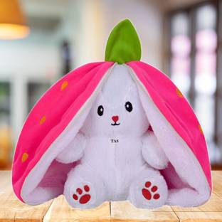 tas Adorable Cute Strawberry Plushie Rabbit , Cute Bunny Soft Toy  - 11.8 inch
