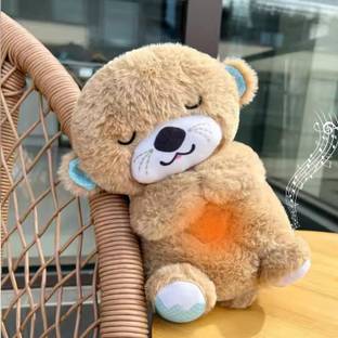 HUG'N'FUN Breathing Teddy Creative Light-Up Electric Plush Breathable Soothing Soft toy  - 25 cm