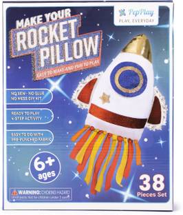 PepPlay Rocket Pillow DIY Craft Kit Plush Art Activity Toy Multicolor  - 33 cm
