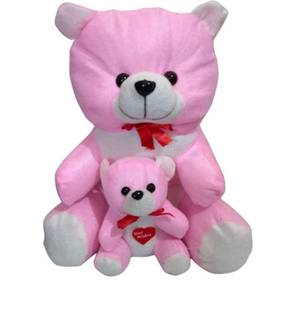 Funtoos Original Mother Teddy Premium Quality,Non-Toxic Super Soft Plush Stuff Toys for kids - 30 cm  (Pink)  - 30 cm
