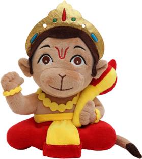 Panda's Box Mantra Chanting Baby Hanuman (Small) | Musical Soft Plush Toy  - 20 cm