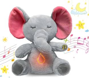 PAPASpace Breathing Elephant Soft Toy 32cm Plush Stuffed Animal with Music Heartbeat Gift  - 10 cm