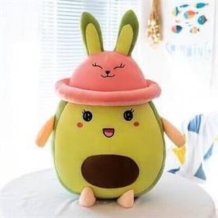 Daisy & Bubbles Fruit Cap Avocado Smiley Stuffed Pillow Toy  - 45 cm